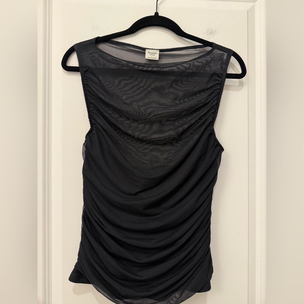 Abercrombie & Fitch Black Sheer Mesh Tank